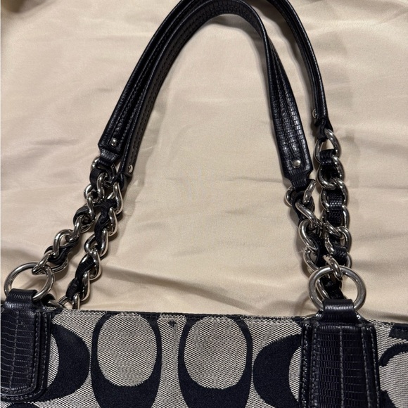 Coach Black and Gray Tote - Picture 3 of 10